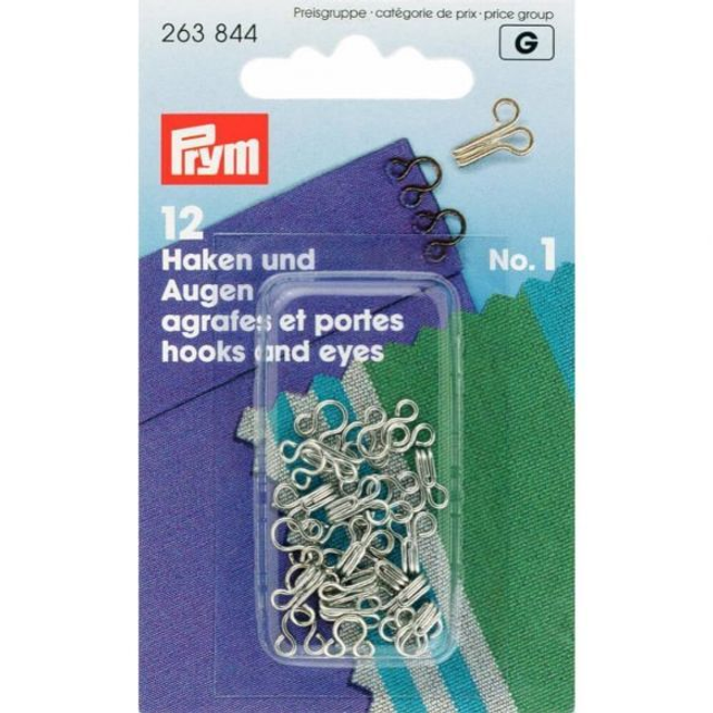 Prym Haken en ogen nr.1 zilver (263844)