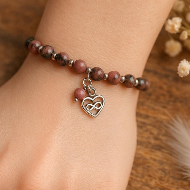 Bracelet Rhodonite minis perles - Apaisement & Guérison émotionnelle