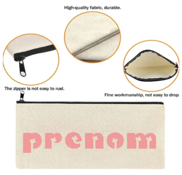 Trousse en Coton Personnalisable