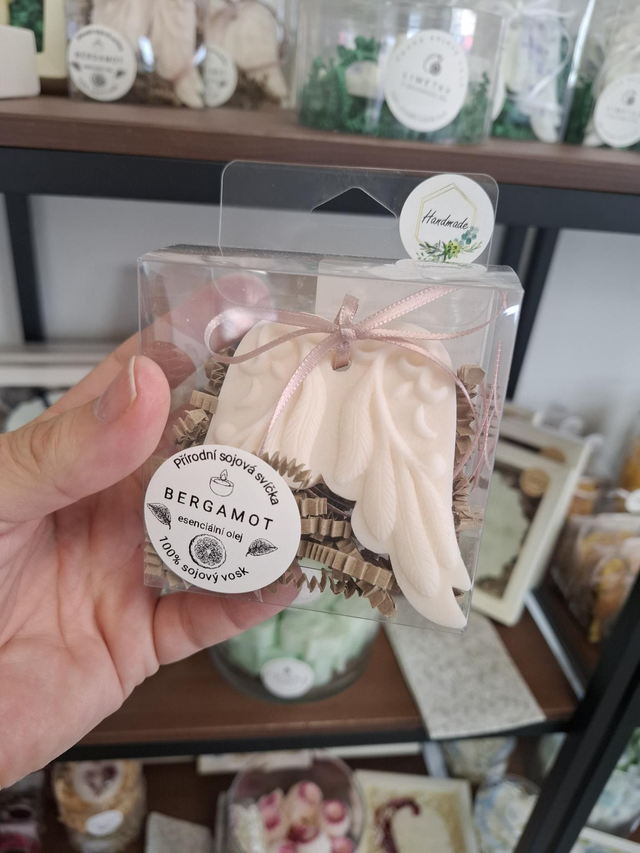 Bergamot Andělská křídla - vonný sójový vosk závěsný