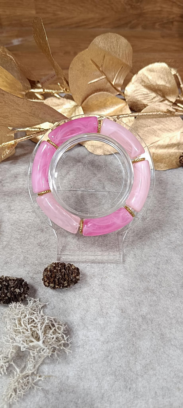 Bracelet perles roses