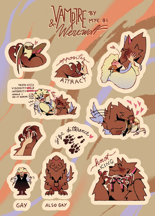 "Vampire &amp; Werewolf" Stickersheet