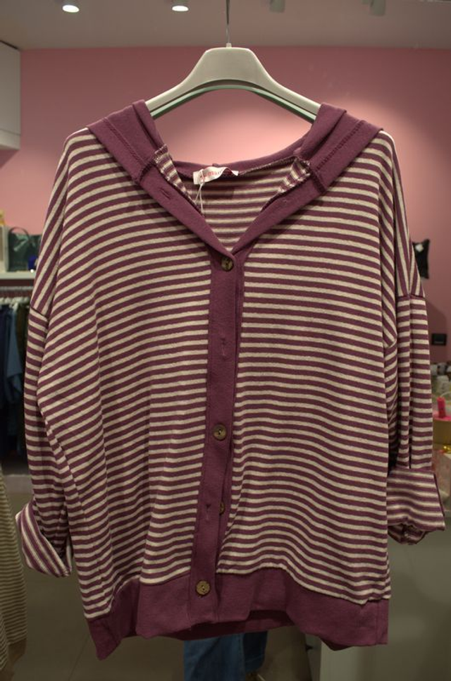 Camiseta Rayas Capucha