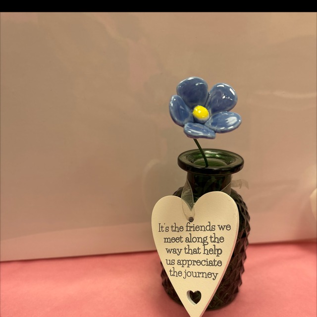It’s the friends we meet vase and ceramic flower