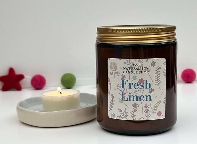 Fresh Linen Luxury Soy Spring Candle