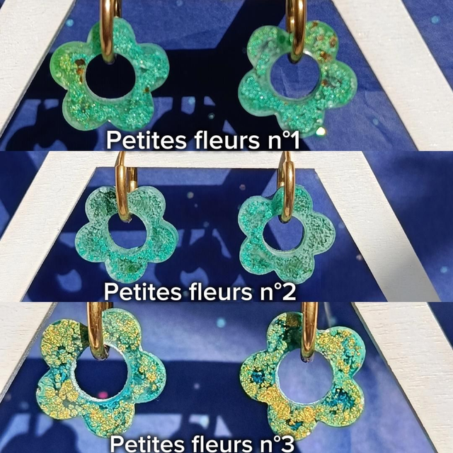 "Capture d'Ailes - Émeraude Sylvestre", pampilles en résine vert et or de Vanasteria