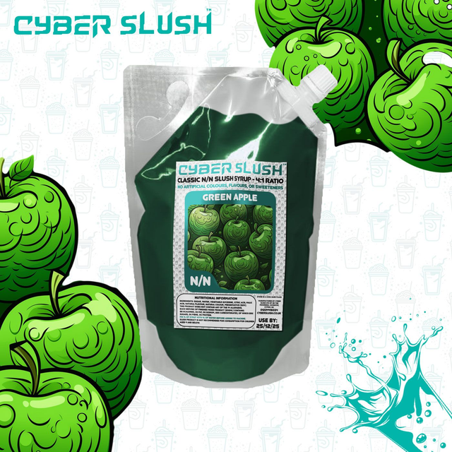 CyberSlush Green Apple Syrup for Ninja® Slushi - Natural Flavour / Natural Colour / Natural Sweetness - 1L