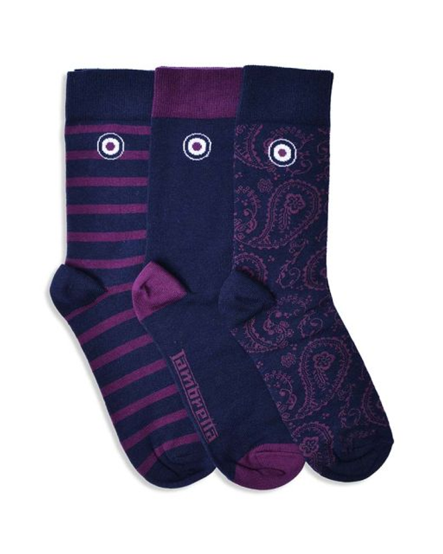 Lambretta Paisley Socks - Navy/Grape