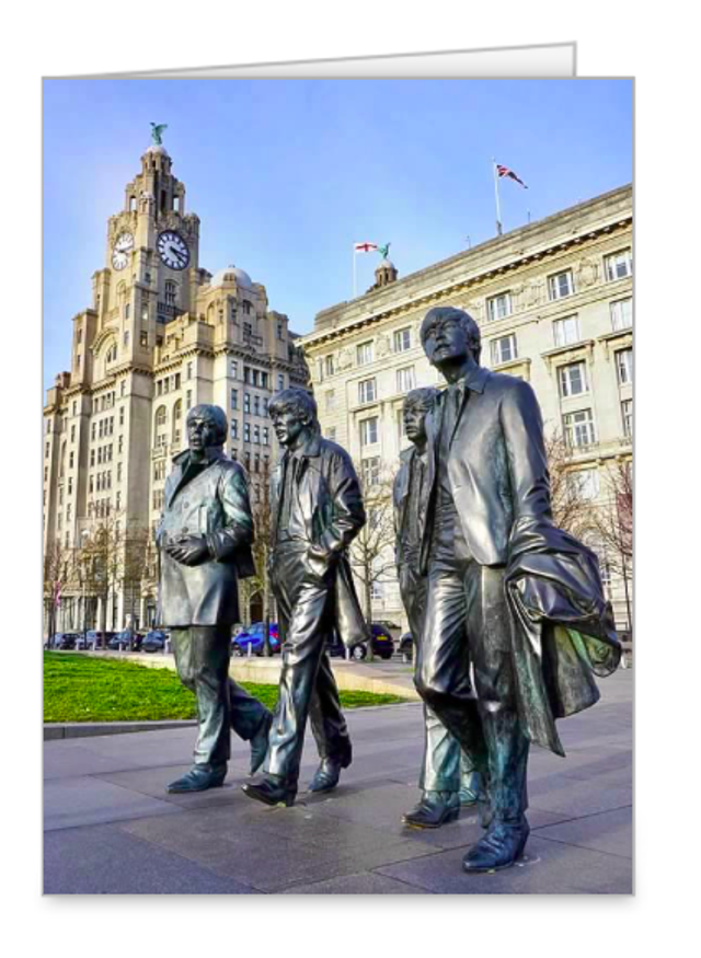 The Beatles Statues at The Liver Building luxury notecard
