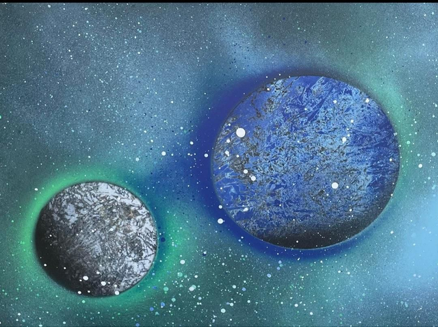 Planets with frame 15.5/12 inches