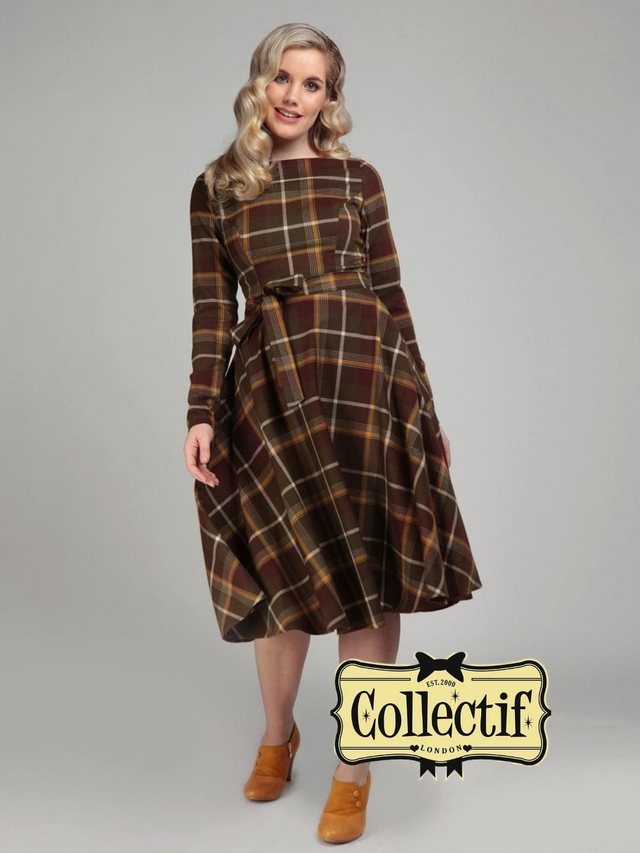 Robe Collectif Arwen Mosshill Check Swing Brown T46