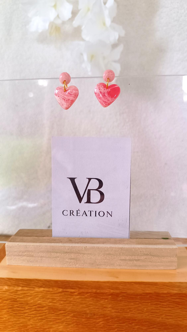 Coeurs marbrés roses