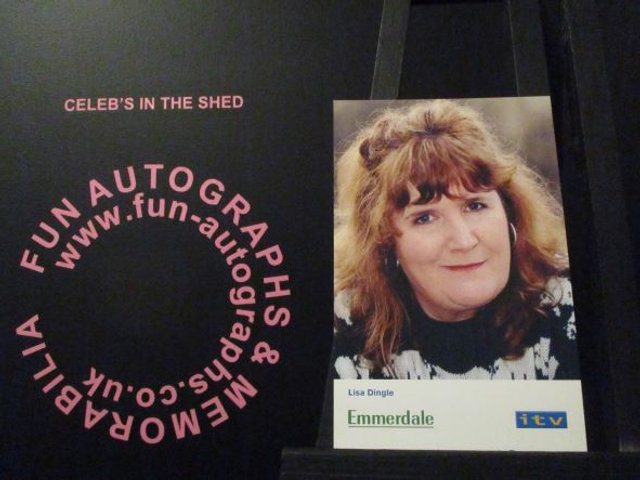 Jane Cox (Lisa Dingle) Original Emmerdale Blue &amp; White Itv Logo Cast Card