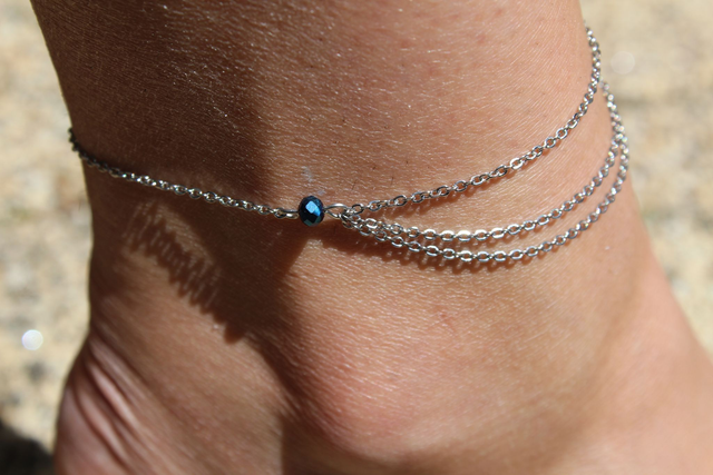 CHEVILLERE TRIPLE CHAINE ARGENT