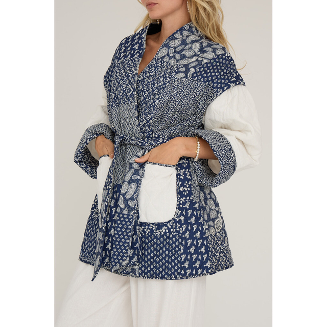 Katie Patch Jacket Navy White