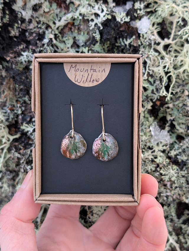 Dwarf Willow Raku Earrings