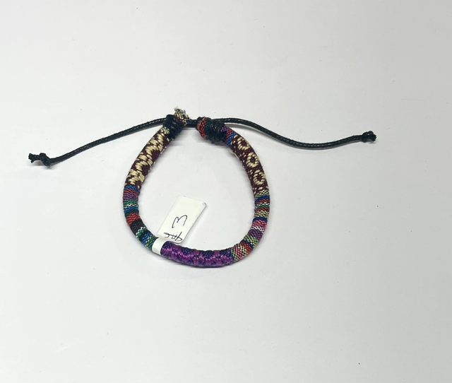 Adjustable Cotton Bracelet - Stripe Multi 