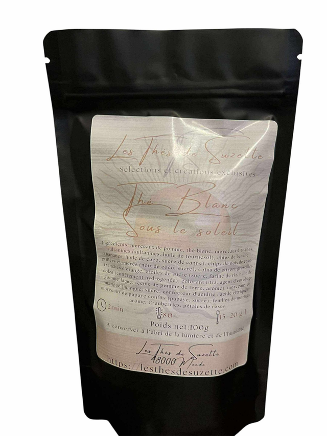 Thé Blanc sous le Soleil - Ananas, banane, coco, agrumes, groseille, mangue, cranberries