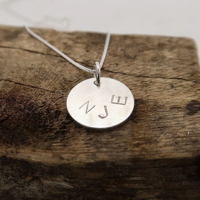 Personalised Stamped 15mm Disc Necklace