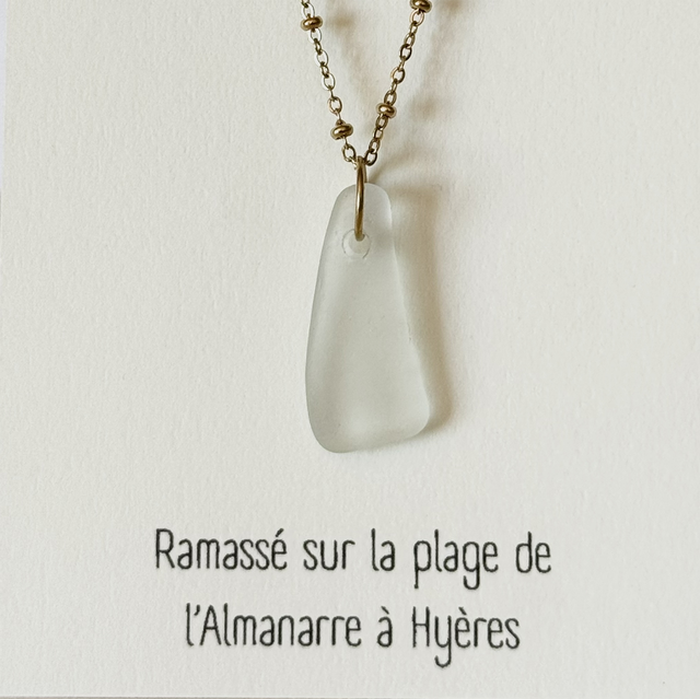 Collier Trésor marin doré blanc
