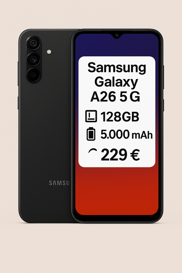 Samsung Galaxy A26 5G – 128GB – Schwarz NEU
