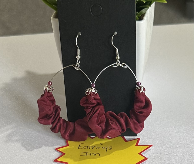 Fabric Hoop Earrings - Plain- FHP01