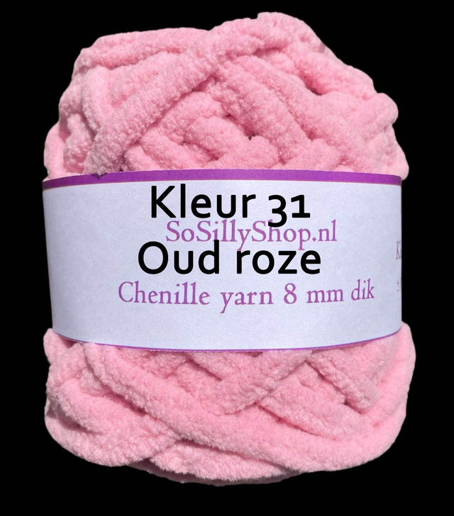 Chenille fluffy yarns 8 mm dik 45 grams