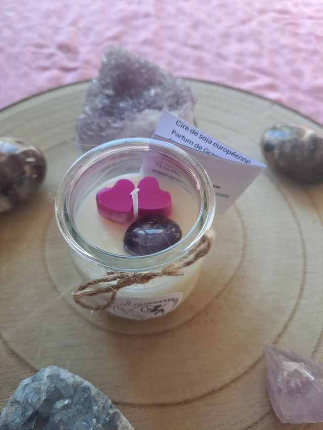 Bougie bijoux avec pierre naturelle