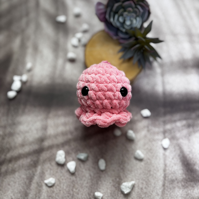 Porte-clés poulpe tout doux rose