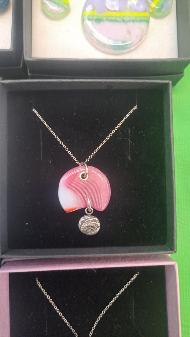 Fused glass and silver pendant 