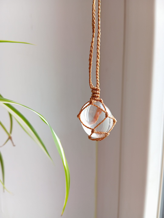 Ciondolo con sfera di quarzo ialino qualità A+