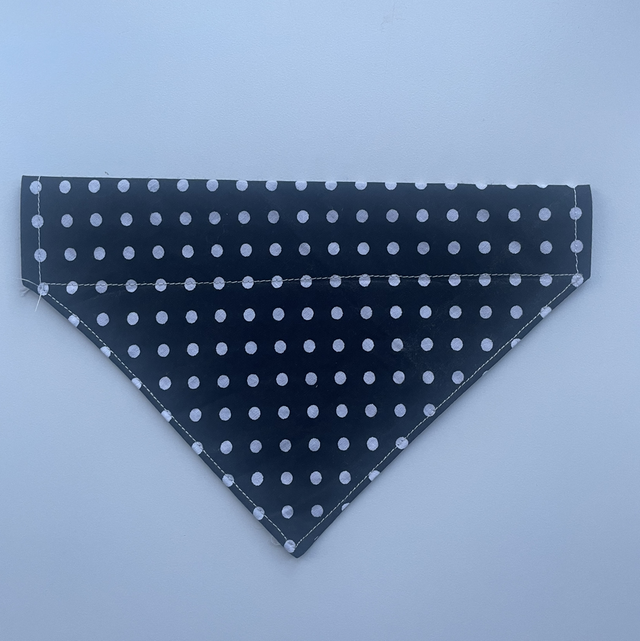 Dog bandanna black and white dots medium only 