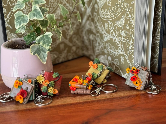 Porte clés livre d'automne 