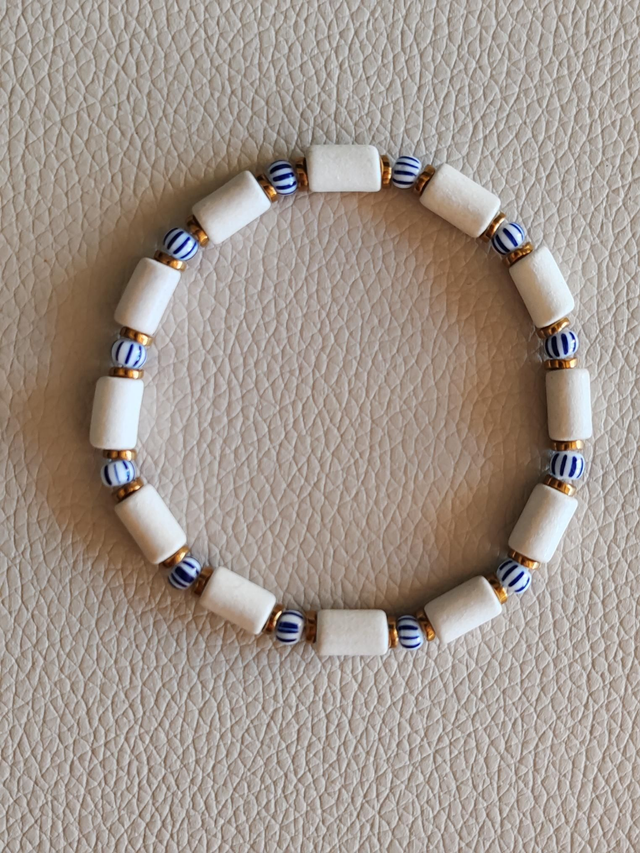 Azur Faroa - Bracelet Craie et bleu 