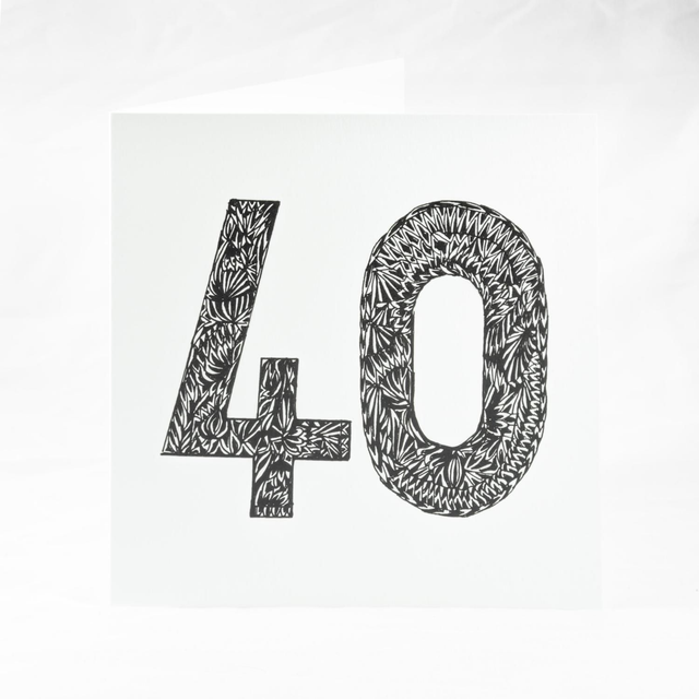40th Ink Sketched Greeting Card