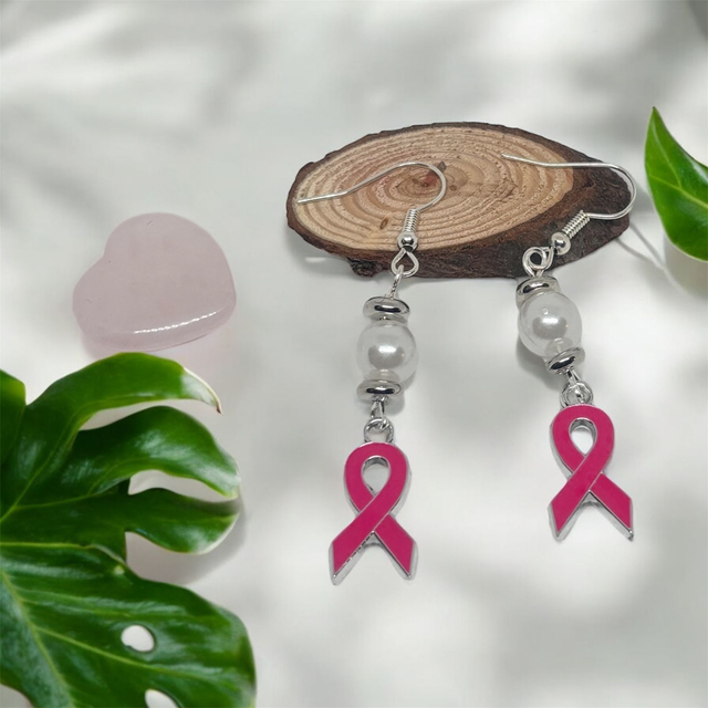 Boucles d'oreilles octobre rose