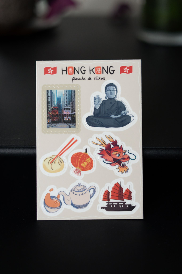 Planche stickers "Agat & Poppi à Hong Kong