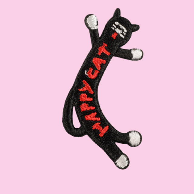 Stretching Black Cat