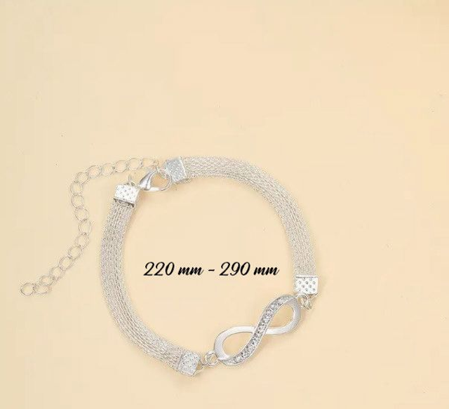 Bracelet de biceps Infini éclatant Argent