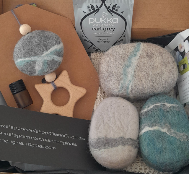 Felted soap complete gift set - Lemon balm