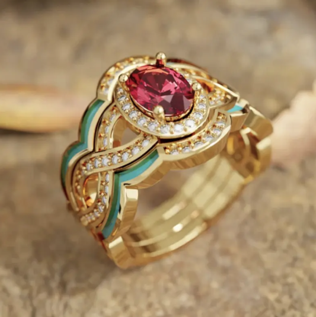 3 piece vintage style ring