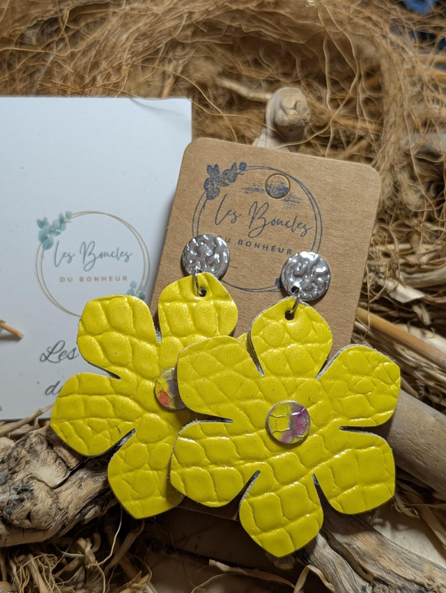 Boucles d'oreilles Ginette jaune gi040