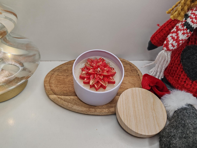 Bougie Poinsettia sapin de  Noël 