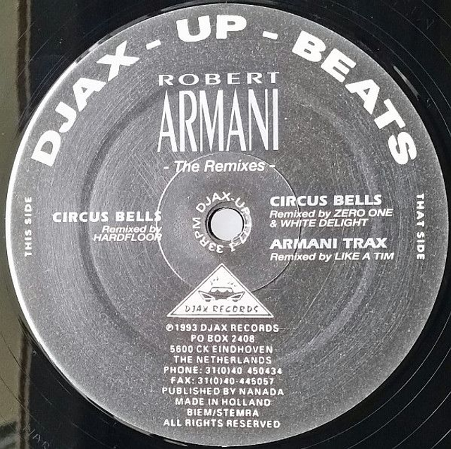 Robert Armani - Circus Bells/Armani Trax/Invasion/Ambulance - DJAX UP BEATS (2xLP)