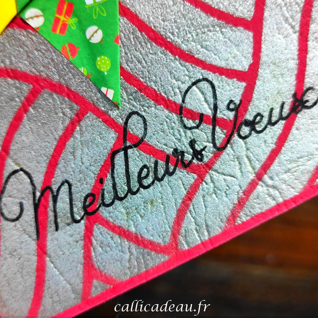 Carte Origami Etoile Calligraphie Meilleurs Vœux | Fait Main