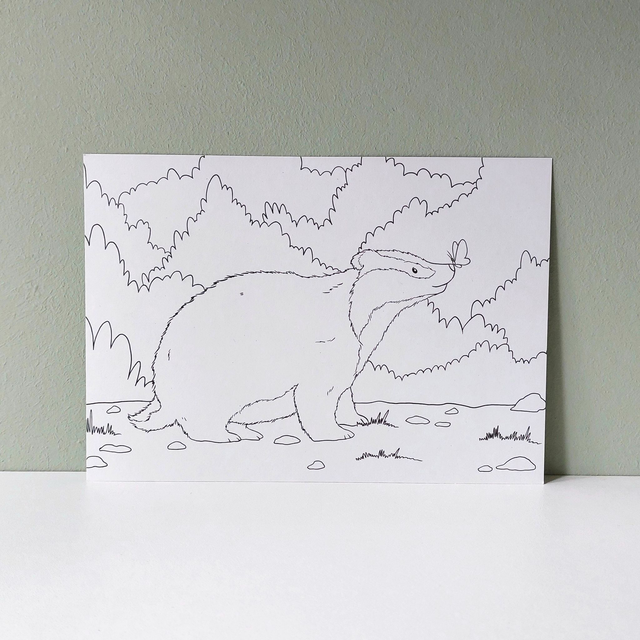 inkleurkaart [bosdieren] das