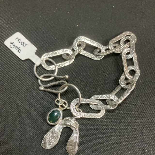 Sycamore and moss agate bracelet 