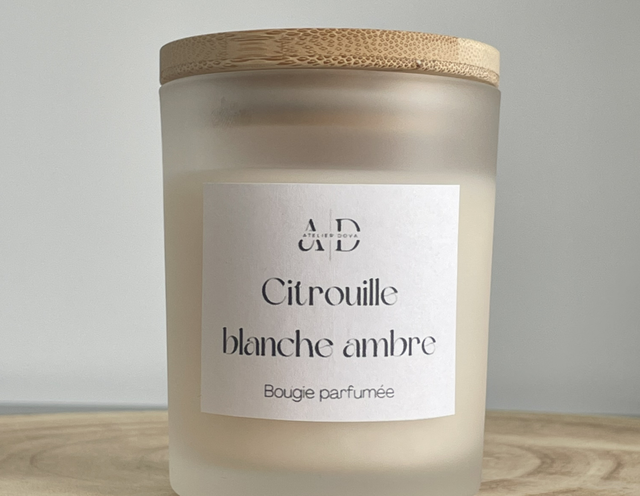 Bougie citrouille blanche ambre 