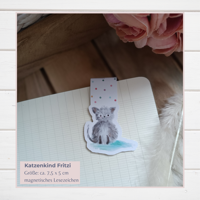  "Katzenkind Fritzi" - Magnetisches Lesezeichen (ArtNr.L0005)