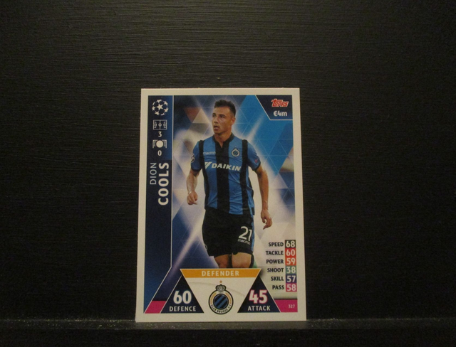 Dion Cools - UEFA Champions League Match Attax 2018/19 Original Trading Card #327
